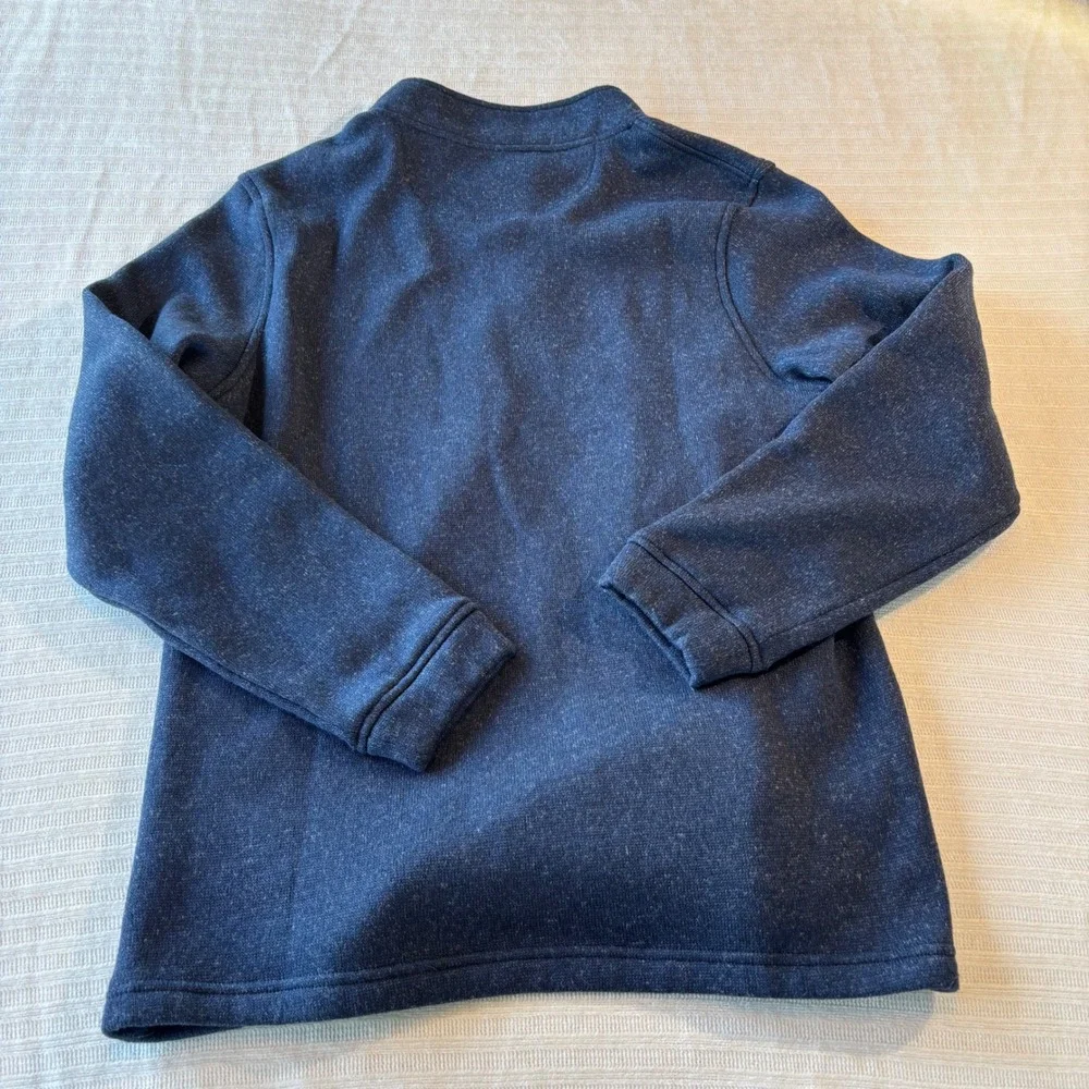Swannies Golf Mens Large Navy Blue Heathered Snap Mock Neck Pullover Sweater